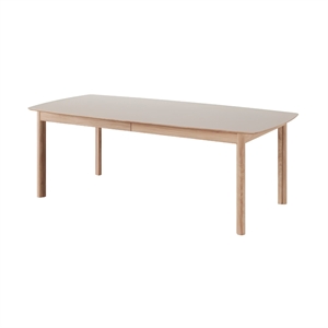 Boat spisebord INKL. 3 pl. - Massiv eg naturolie & Mocca laminat - Mulighed for op til 6 pl. - Mål: 105 x 220 / 373 cm.